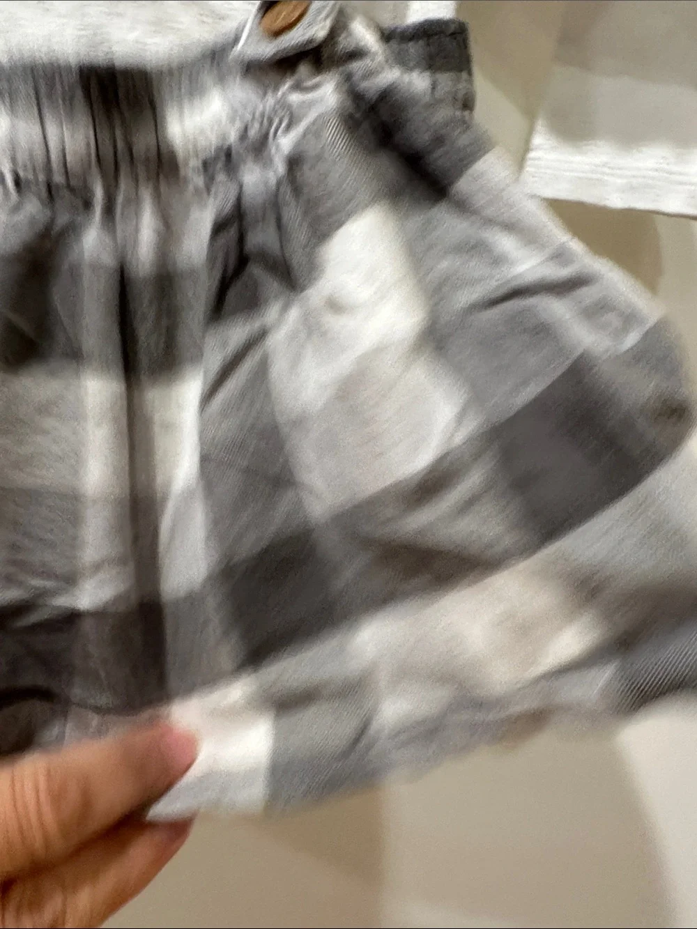 Carter's White Top with Gray Plaid Suspender Skirt